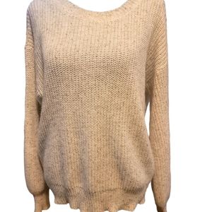 Vernacular Open Back Shaker Knit Sweater Size Medium Wool Blend